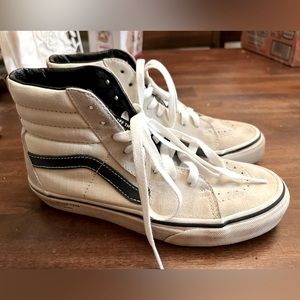 Navy stripe Suede High Top Vans